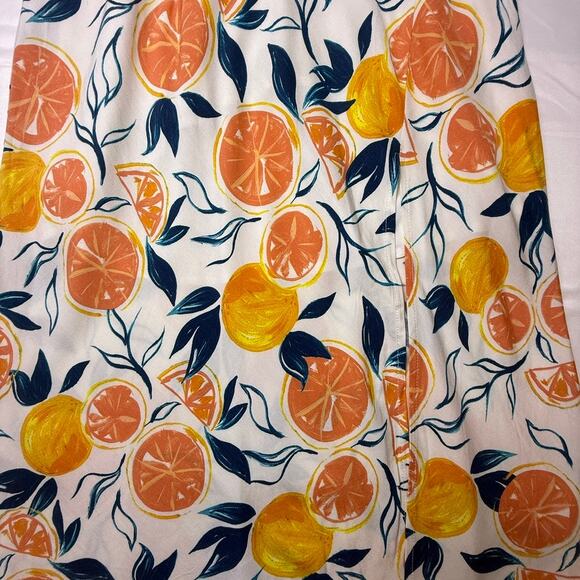 NWT Seven Wonders Citrus Print Marilla Midi Dress  Tie Strap Sundress Size XL - Picture 6 of 14